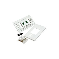 หน้ากากบล็อกไฟเบอร์ 2X4 พร้อมช่องเสียบ SC/APC SX 2 ช่อง