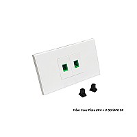 หน้ากากบล็อกไฟเบอร์ 2X4 พร้อมช่องเสียบ SC/APC SX 2 ช่อง