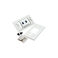 หน้ากากบล็อกไฟเบอร์ 2X4 พร้อมช่องเสียบ SC/UPC 2 ช่อง
