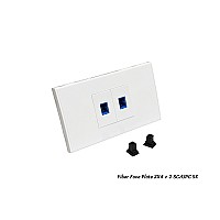 หน้ากากบล็อกไฟเบอร์ 2X4 พร้อมช่องเสียบ SC/UPC 2 ช่อง