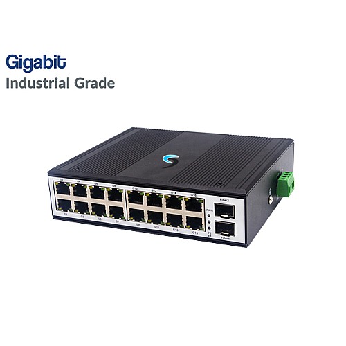 Gigabit Industrial Switch HUB 16 LAN + 2SFP