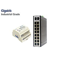 Gigabit IND Switch HUB 16 LAN + 2SFP (Full)