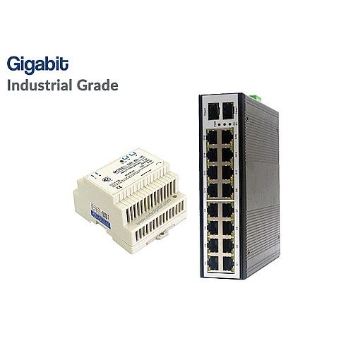 Gigabit IND Switch 16 Port + 2SFP (Full)