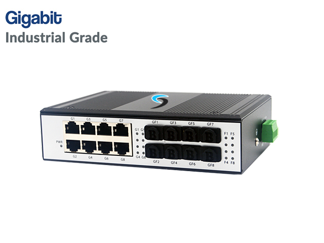 Gigabit Industrial Switch HUB 8 LAN + 8SFP