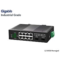 L2 Managed Gigabit IND Switch 8 Port + 2 SFP Uplink