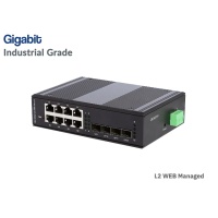 L2 Managed Gigabit IND Switch 8 Port + 4 SFP Port