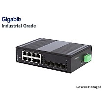 L2 Managed Gigabit IND Switch 8 Port + 4 SFP Port