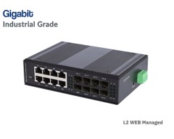 L2 Managed Gigabit IND Switch 8 Port + 8 SFP Port