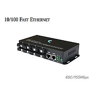 10/100M Fiber SC BIDI 20km 8 Port + 2G (B)