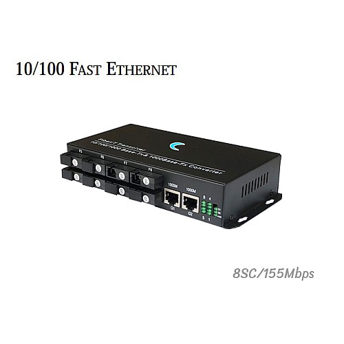 10/100M Fiber Switch SC WDM 8 Port + 2GE (B)
