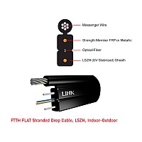 LINK สายไฟเบอร์ออฟติก 2 Core รุ่น UFH9522 1000 เมตร (มีสลิง)