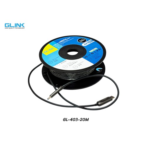 สาย HDMI ไฟเบอร์ออฟติก GLINK 4K@60Hz ยาว 20 เมตร