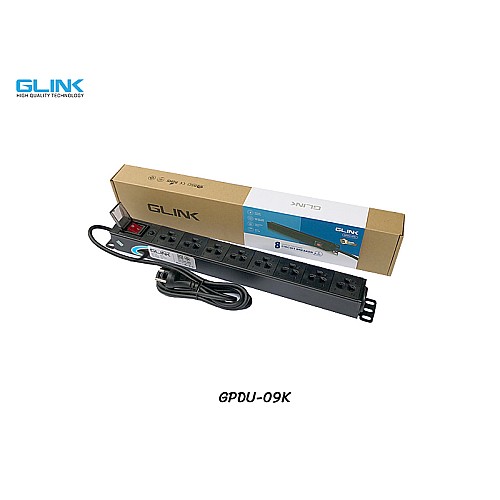 GLINK ปลั๊กไฟ 8 ช่อง สำหรับตู้แร็ค รุ่น GPDU-09K