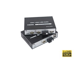 HDMI To Fiber Converter 1080p + USB 20KM (Loop Out)