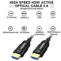 FIBER OPTIC HDMI CABLE 4K เวอร์ชั่น 2.0 ระยะ 25 เมตร