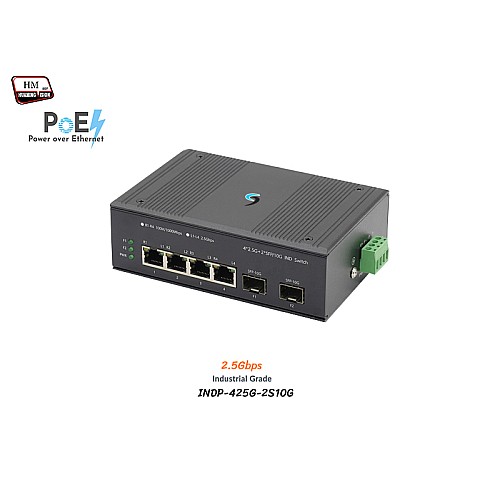 Industrial PoE Switch 2.5G 4-Port + 2SFP 10G Port