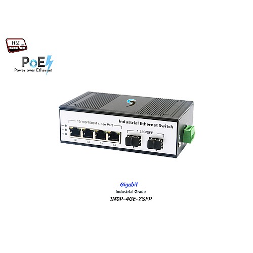 Industrial POE Switch 4-Port Gigabit + 2-Port SFP