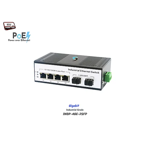 Industrial Gigabit POE Switch 4 Port + 2SFP Port
