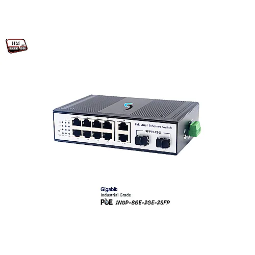 Industrial Gigabit POE Switch 8 Port + 2GE + 2SFP Port