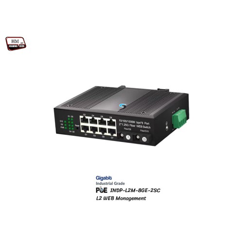 L2 Managed Gigabit IND PoE 8 Port + Uplink 2SC Module