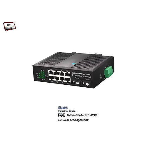 Industrial Gigabit PoE Switch 8 Port + 2SC (Managed)