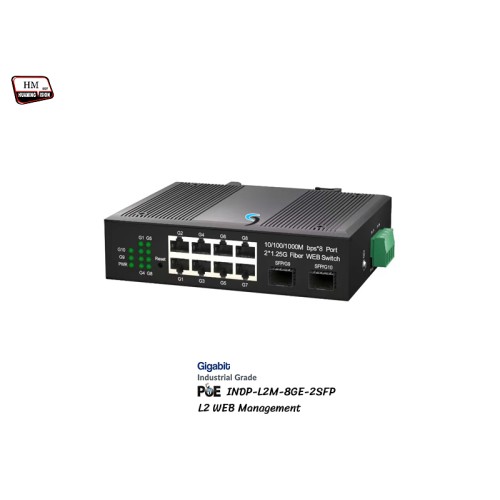 L2 Managed Gigabit IND PoE 8 Port + Uplink 2SFP