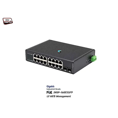 Industrial Gigabit PoE Switch 16 Port + 2SFP (Managed)