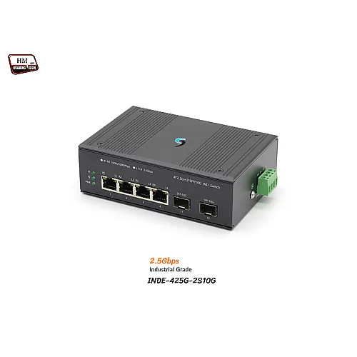 Industrial 2.5G Switch 4 Port + 2SFP (10G) Port