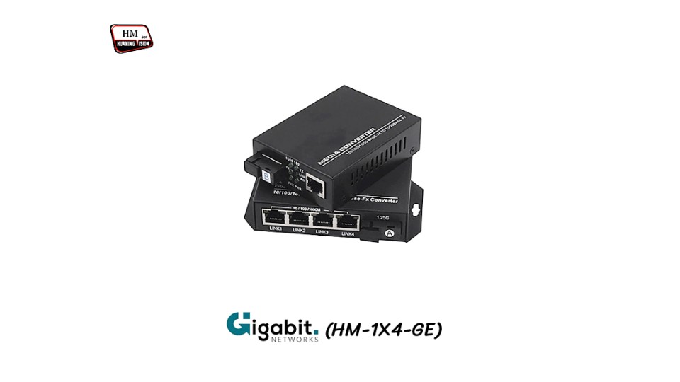Gigabit Media Converter 1X4 Port SM BIDI 3KM