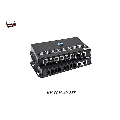 PCM Voice 4 Channel + 2 LAN 10/100 To Fiber Optic