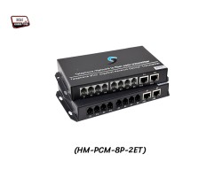 PCM Voice 8 Phone + 2 LAN 10/100 To Fiber Optic