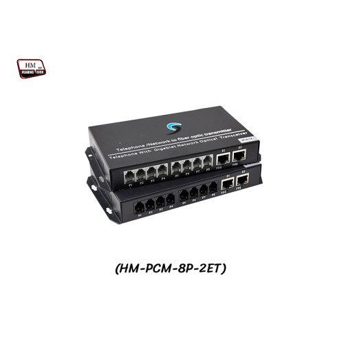 PCM Voice 8 Phone + 2 LAN 10/100 To Fiber Optic