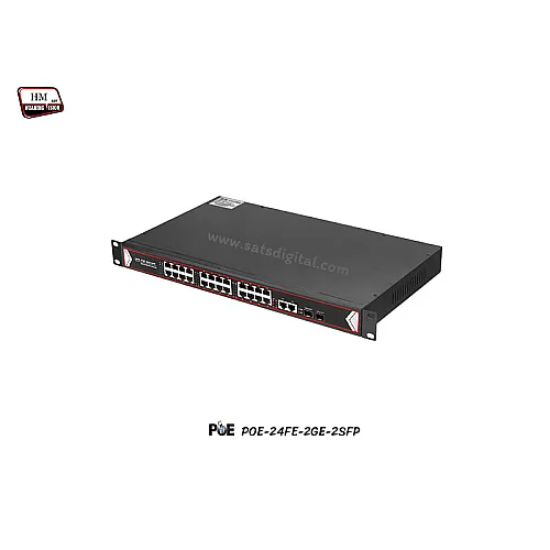 POE Switch 24 Port 10/100 + 2GE + 1SFP Port (Rack)