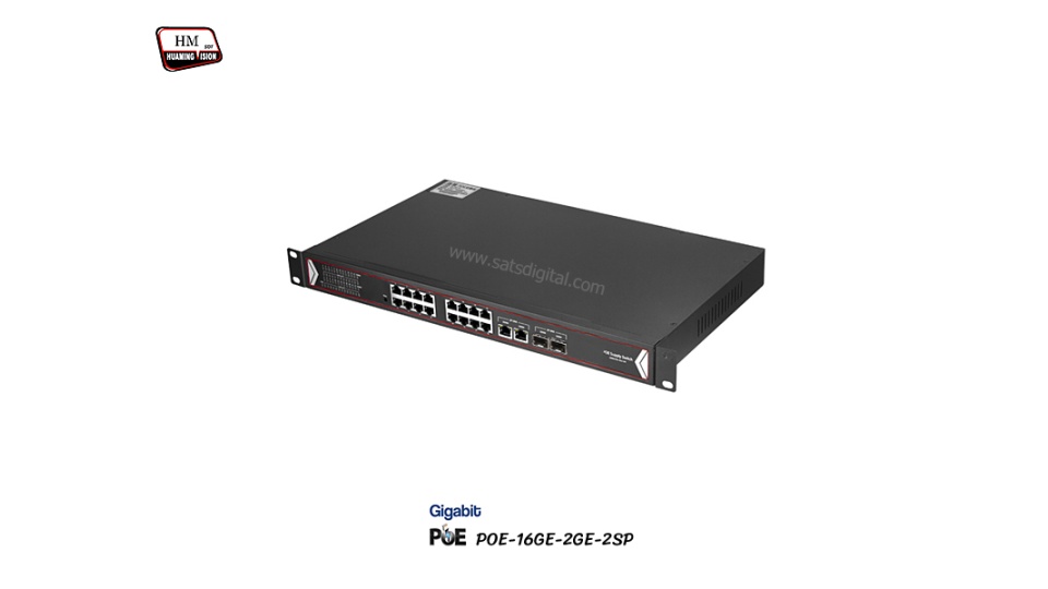 Gigabit PoE Switch 16GE POE + 2GE + 2 SFP (Rack)