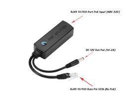 Active PoE Splitter 10/100M 48V To 12V