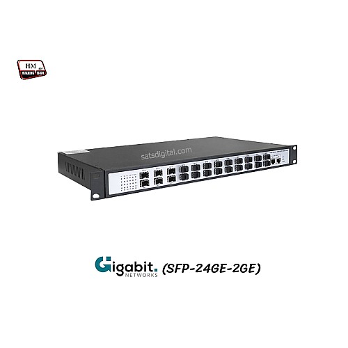 Gigabit FIBER SFP Switch 24 Port + 2 Gigabit Uplink