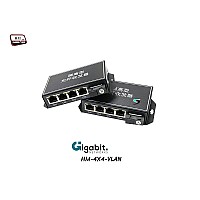 Gigabit Media Converter IN4 OUT4 VLAN Point To Point