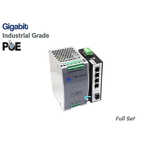Gigabit IND PoE Switch 4 Port + 1SFP Port (IND Power)