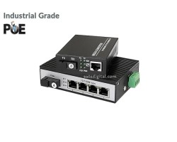 Industrial Fiber PoE Switch 10/100 1X4 Port 20KM