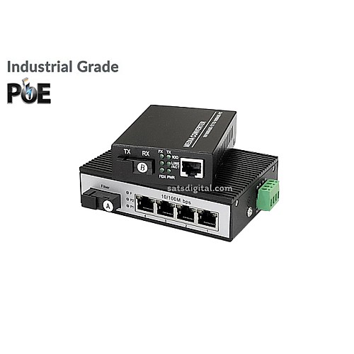 10/100 IND Fiber POE Switch 1X4 Port