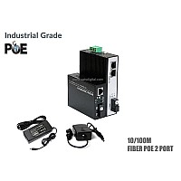10/100 IND Fiber POE Switch 1X2 Port