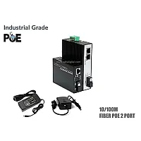 Industrial 10/100 Fiber PoE Switch 1X2 Port 20KM