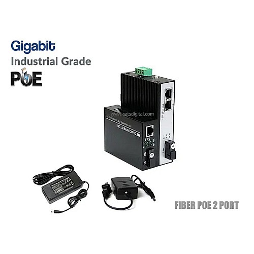 Gigabit IND Fiber PoE Switch 1X2 Port 20km