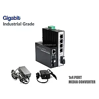 Gigabit IND Media 1X4 Port SM BIDI 20KM