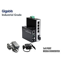Gigabit IND Media 1X4 Port SM BIDI 20KM