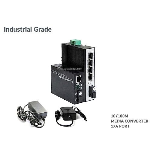 10/100 IND Media Converter SM BIDI 1X4 (20KM)