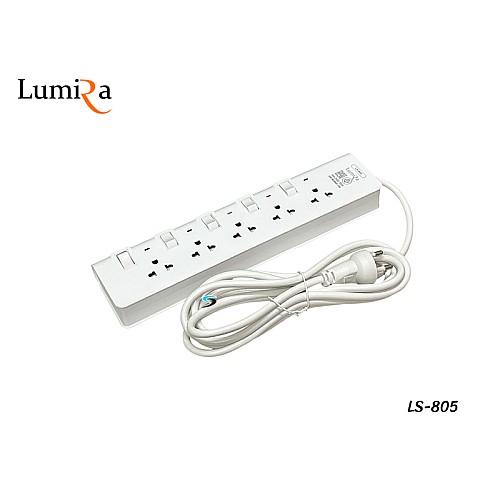 ปลั๊กไฟ 5 ช่อง 10A LumiRa รุ่น LS-805 สายไฟ 3 เมตร