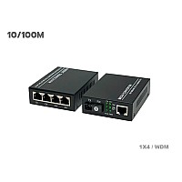 Media Converter 10/100 Mbps 1X4 Port (WDM)
