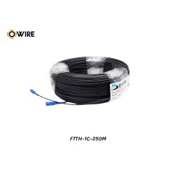 สายไฟเบอร์ออฟติก 1 Core SM เข้าหัว SC/UPC ยาว 250 เมตร