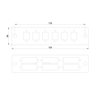 SNAP-IN Adapter Plate Steel 6SC Blue SM Duplex